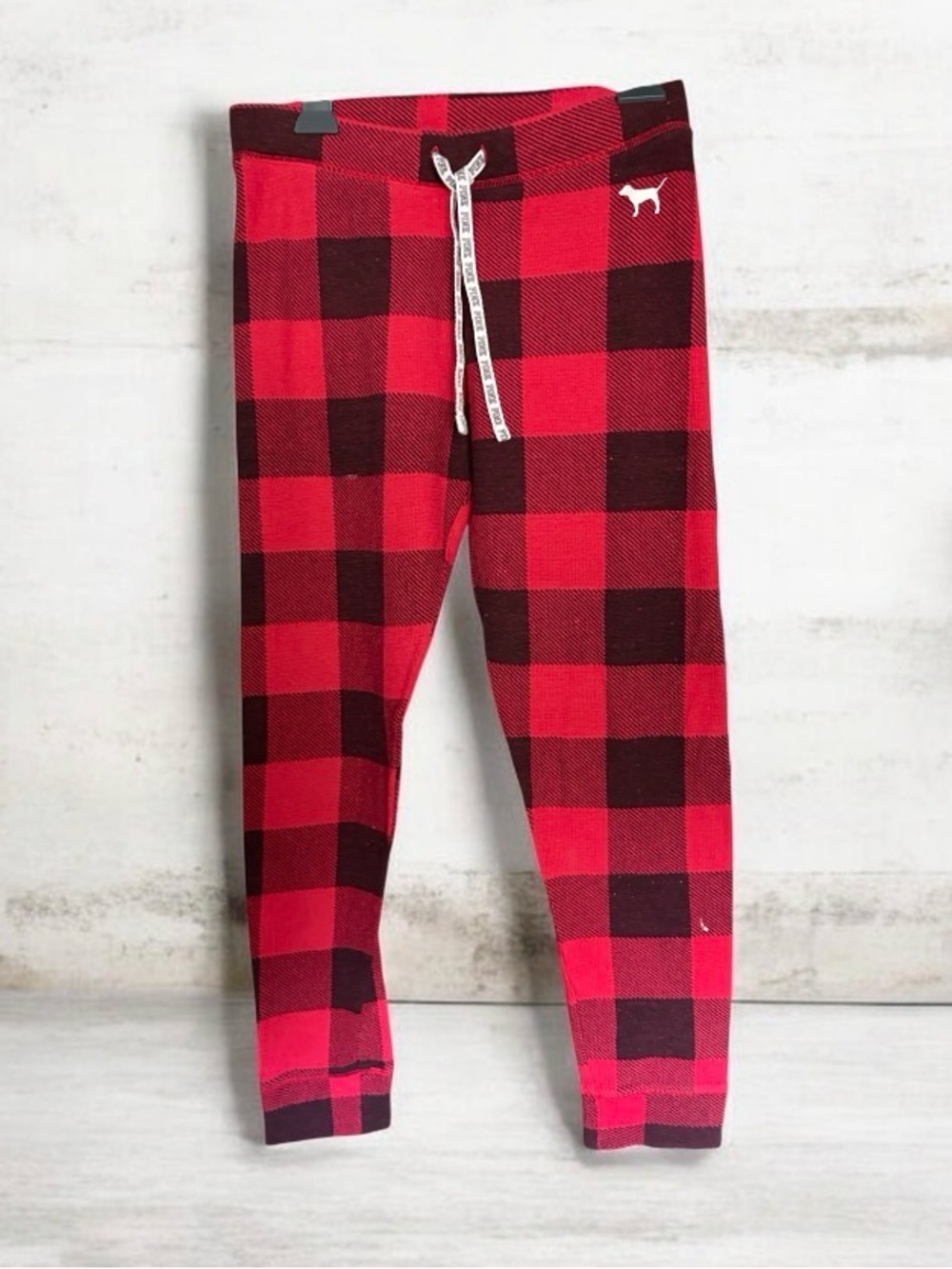 Victoria's Secret PINK Victoria's Secret Red Buffalo Plaid pajama bottoms (v)